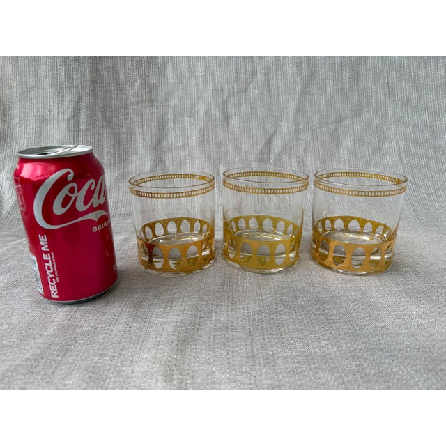 Vintage Culver Antigua 22k Gold Lowball Glasses Set of 3 For Sale - Image 12 of 13