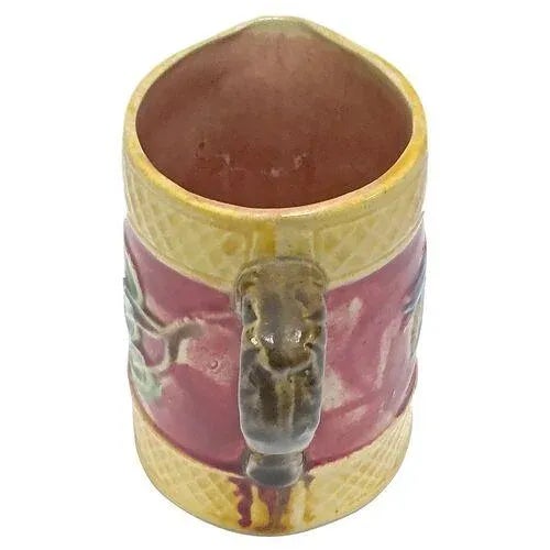 Antique English Majolica Floral & Leaf Pitcher For Sale - Image 4 of 6