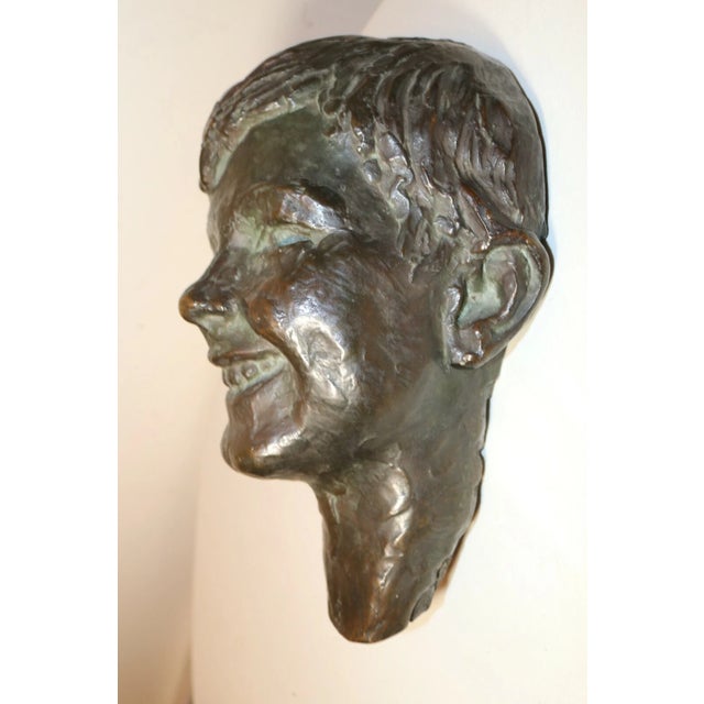 Gorham Rare Antique Gorham Founders Em Greene Bronze Wall Bust Smiling Boy Statue For Sale - Image 4 of 10
