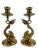 Late 20th Century 20th Century Brass Brighton Dolphin Neoclassical Candle Holders - a Pair For Sale - Image 5 of 7