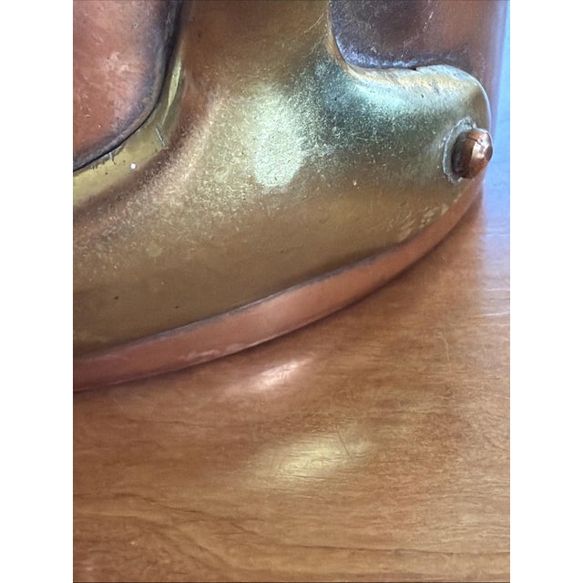 Vintage Villedieu ML France Copper Sauté Pan 6.5” Tin Lined Brass Handle For Sale In Los Angeles - Image 6 of 10