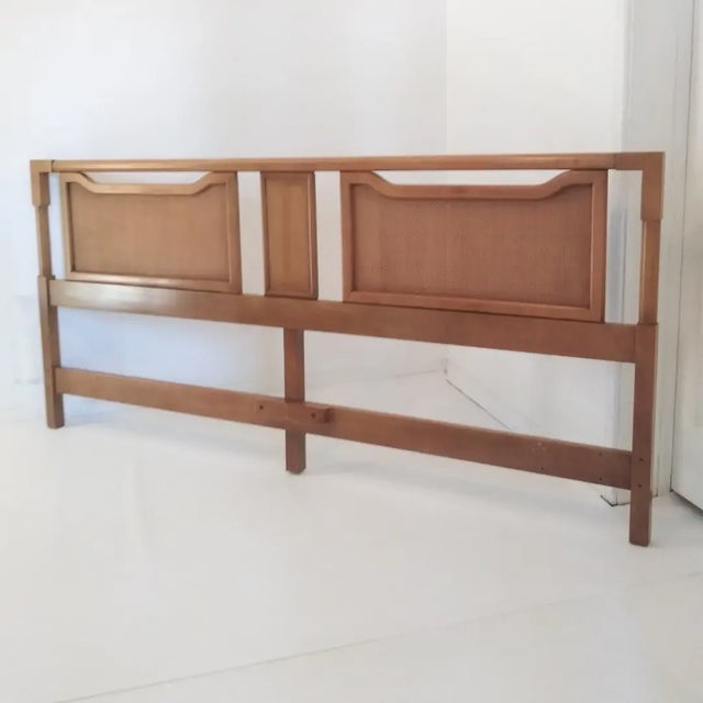1950s 1950s Vintage Walnut King Bed Headboard For Sale - Image 5 of 13
