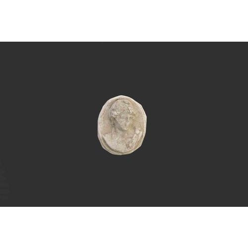 Ancient Neoclassical Cameo Intaglio in biscuit. Italy, 19th Century. Good condition.