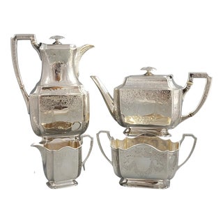 Victorian Sterling Silver Tea Service from Atkin Brothers, Sheffield, 1892, Set of 4 For Sale