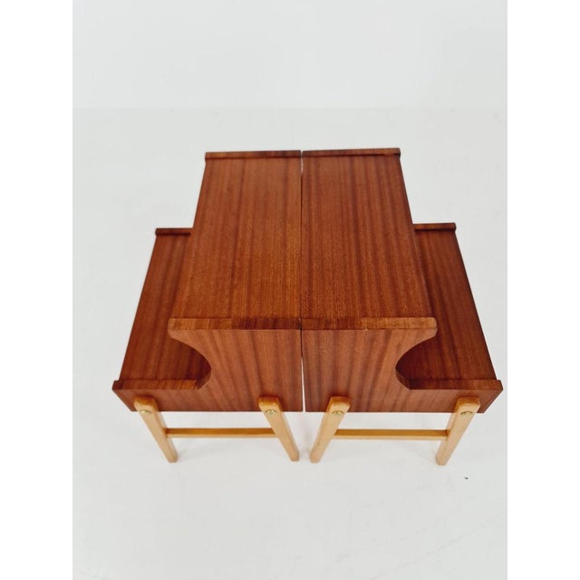 Brown Vintage Danish Bedside Table in Mahogany, 1960s, Set of 2 For Sale - Image 8 of 11