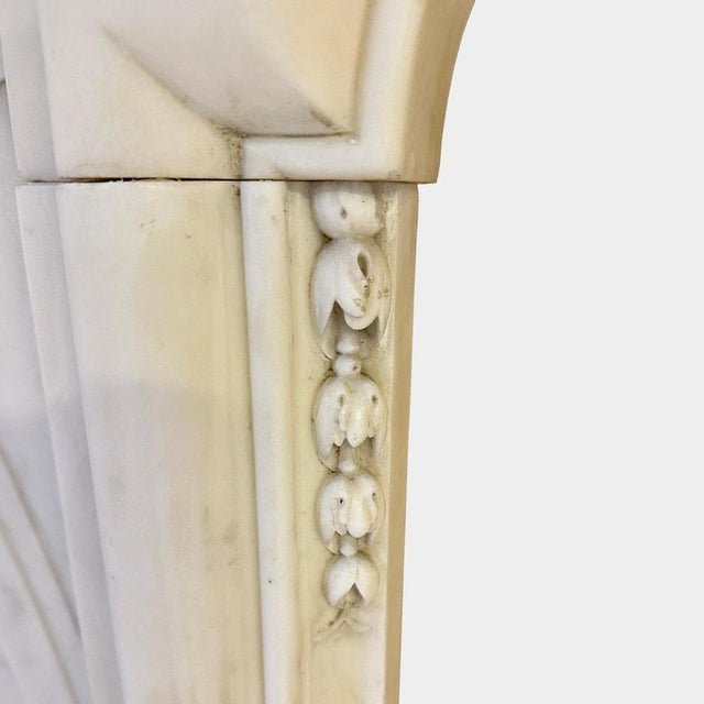 Louis XIV French Statuary White Marble Fireplace Mantel, 1850s For Sale - Image 10 of 15