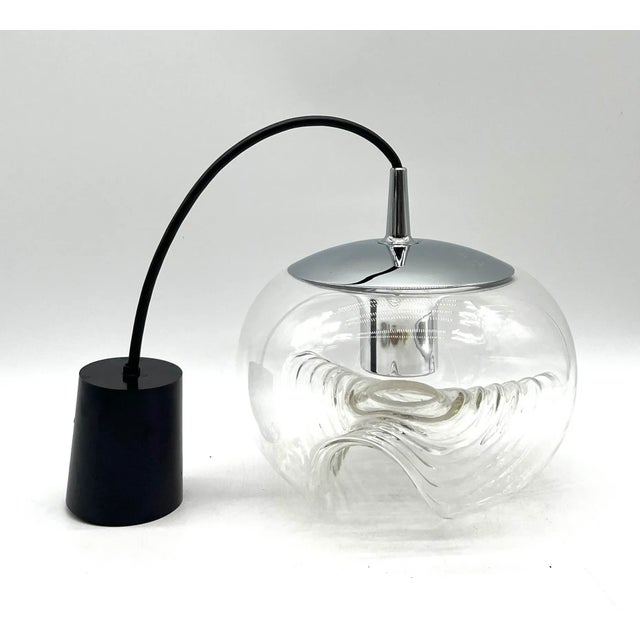 Glass Wave Ceiling Light by Koch & Lowy for Peill & Putzler 1960s For Sale - Image 7 of 14
