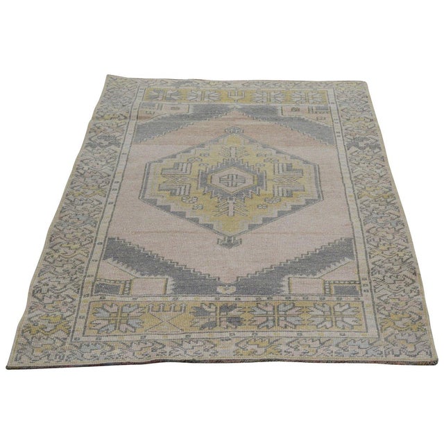 Turkish Vintage Turkish Anatolian Hand Knotted Wool Rug, 3'3''x5'4'' For Sale - Image 3 of 3