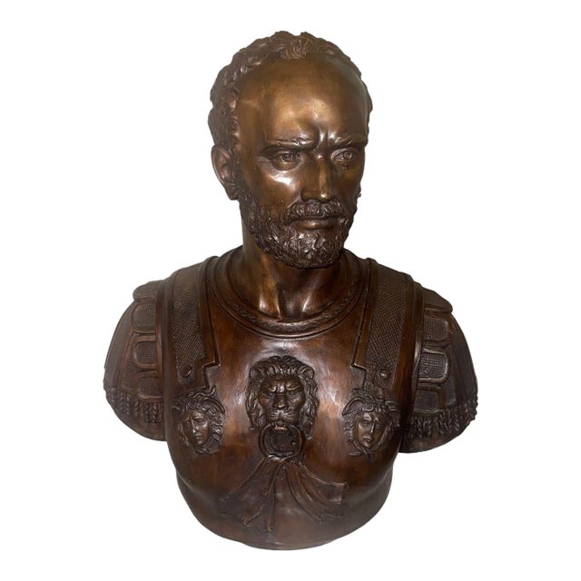 19th Century Italian Bronze Bust of Roman Emperor, Possibly Cosimo De’ Medici For Sale