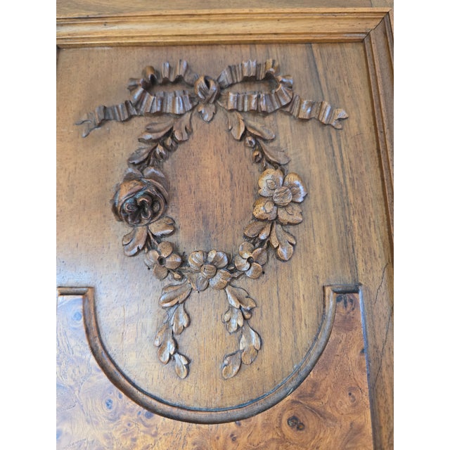 Stamped E. Muller Paris Louis XVI Revival Burled Walnut & Marble Buffet For Sale - Image 11 of 12