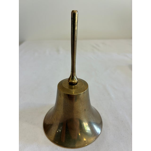 1960s Vintage Solid Brass Hand Bell For Sale - Image 5 of 6