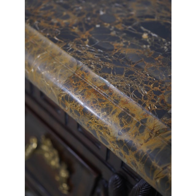 Maitland-Smith French Empire Style Marble Top Mahogany Chest For Sale - Image 10 of 18