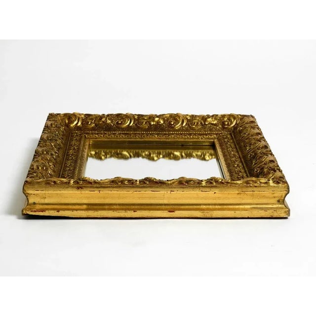 Mid-Century Modern Mid-Century Italian Gold-Plated Wooden Frame Wall Mirror For Sale - Image 3 of 18