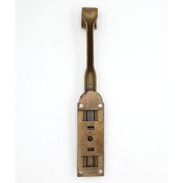 Mid 20th Century Vintage 8.125 In. Brass Plated Steel Surface Door Bolt For Sale - Image 5 of 7