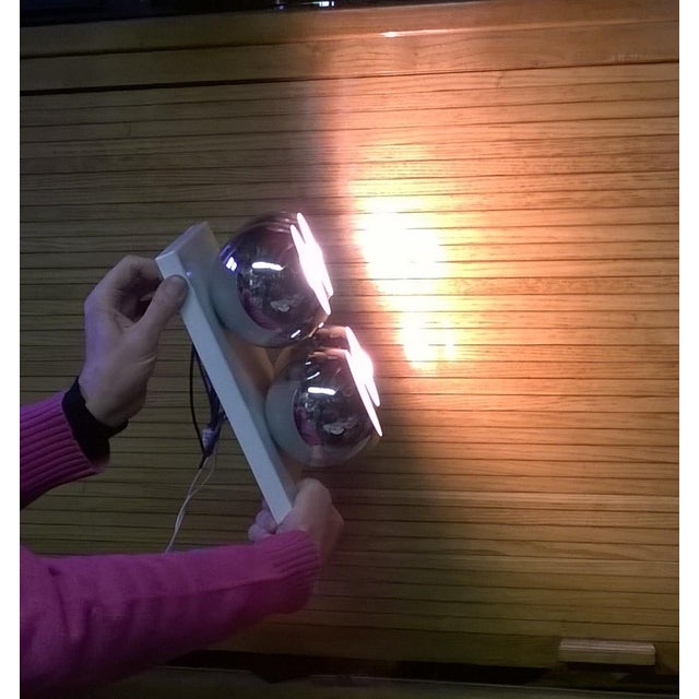 Silver White Wall Light by Angelo Lelii for Arredoluce, 1970s For Sale - Image 8 of 10