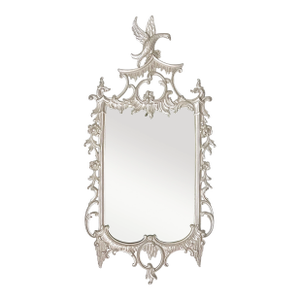 Chinese Chippendale Style Carved Mirror With Phoenix Crest