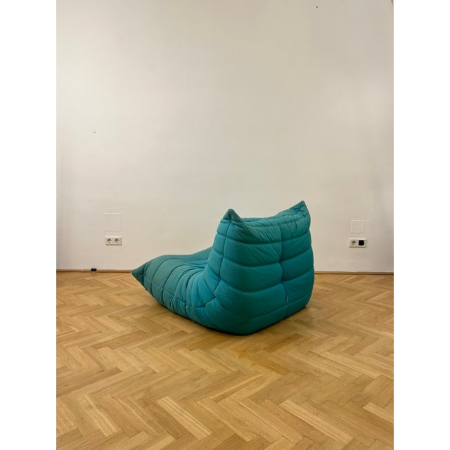 Textile Turquoise Togo Armchair by Michel Ducaroy for Ligne Roset, 1970s For Sale - Image 7 of 11