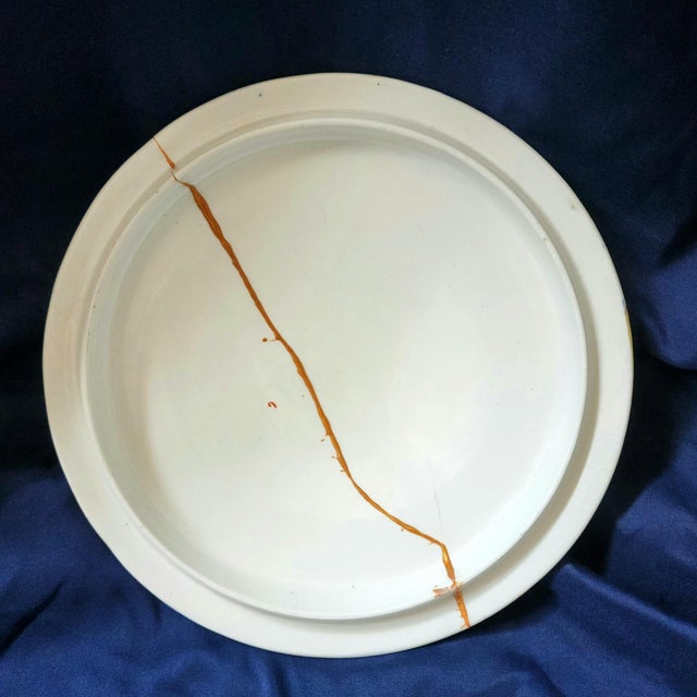 Royal Doulton Early 20th Century Royal Doulton Tureen, Matsumai Pattern, Kintsugi Style Repair For Sale - Image 4 of 11