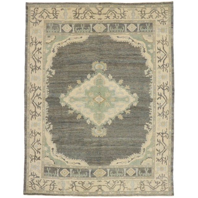 Earth-Tone Turkish Oushak Rug - 09'03 X 11'00 For Sale - Image 9 of 9