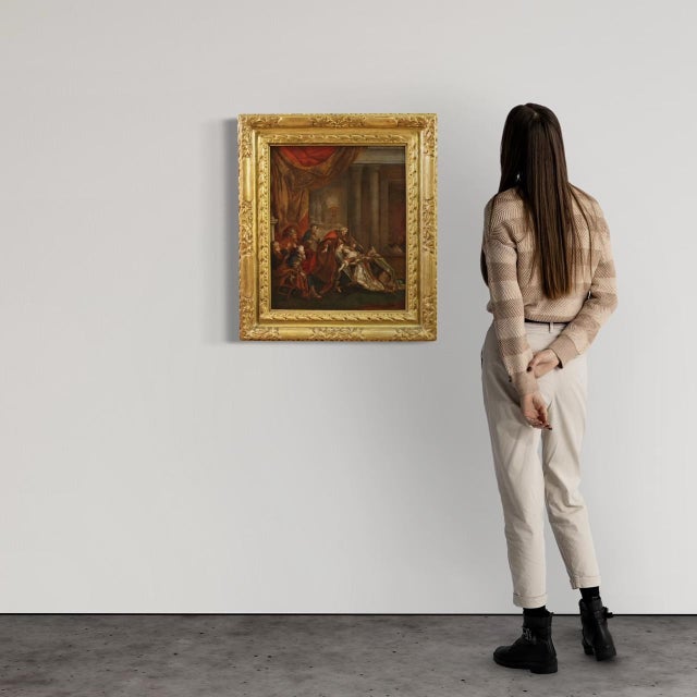 French Artist, Esther Fainting Before Ahasuerus, 1770, Oil on Canvas For Sale - Image 13 of 16