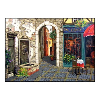 Viktor Shvaiko "Fresco and Fountain" Memories De Provence Suite H.Signed Canvas For Sale