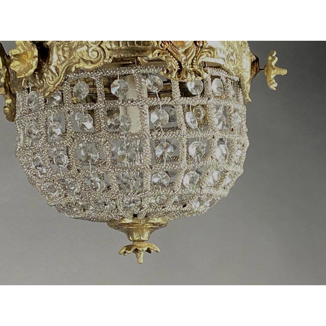 1980s French Louis XVI Gold Bronze Chandelier For Sale - Image 4 of 18