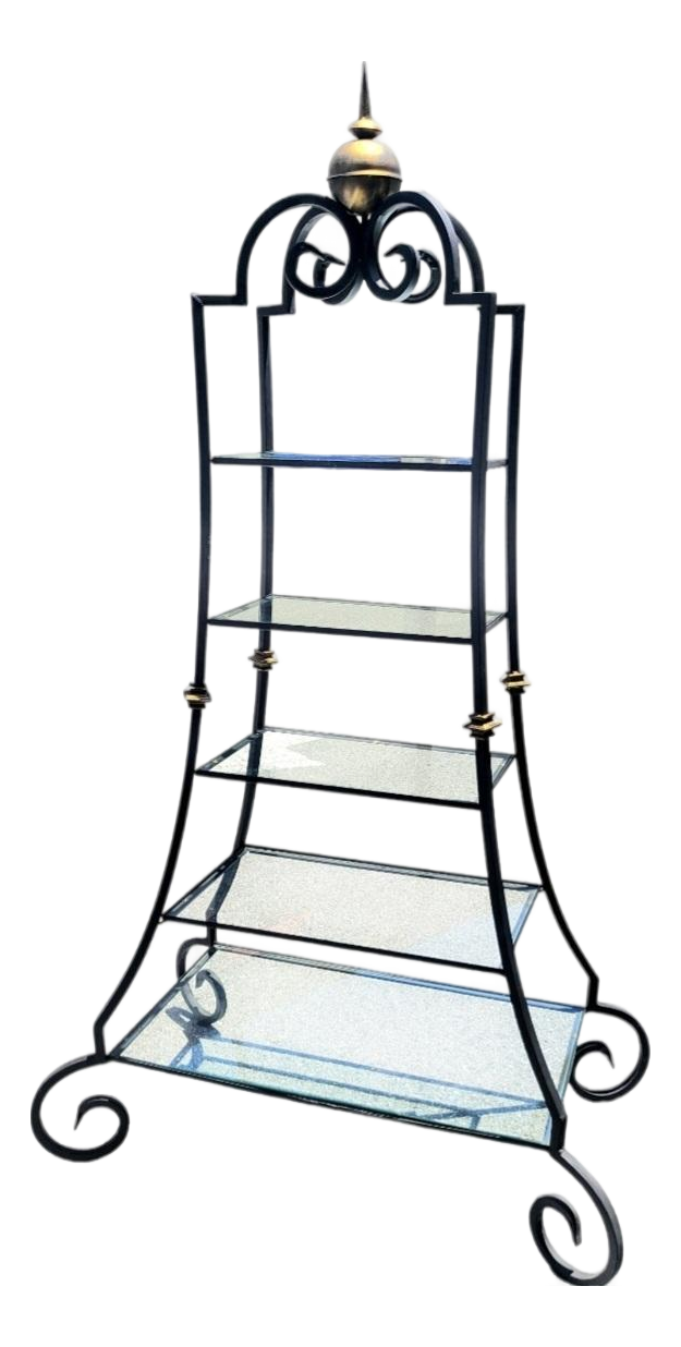 イタリア　50-60年代 HollywoodRegency様式エタジェ シェルフ vintage-french-iron-pagoda-
