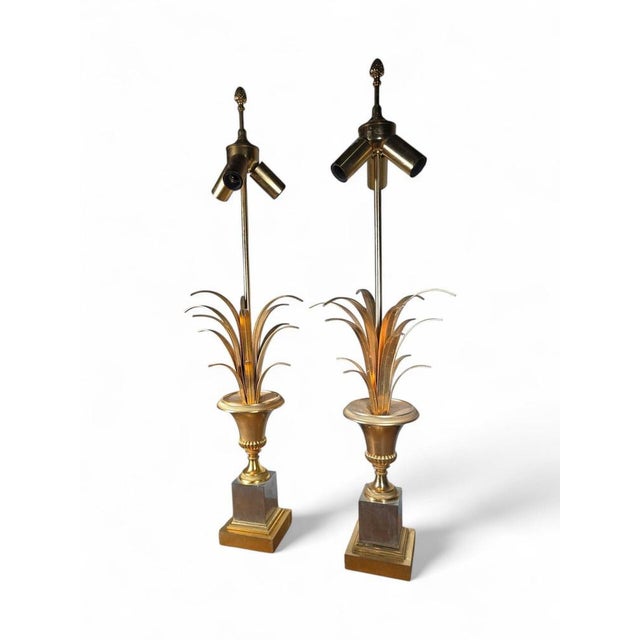 French Maison Jansen Pineapple Lamps, 1970s, Set of 2 For Sale - Image 12 of 18