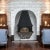 Metal Vintage Wall Mounted Faux Stone Electric Fireplace With Space Heater For Sale - Image 7 of 16