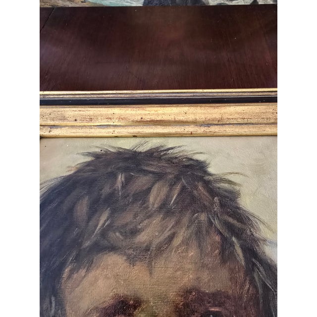 A fine vintage original pre mid century modern signed portrait painting . Having correct depth and natural life like...