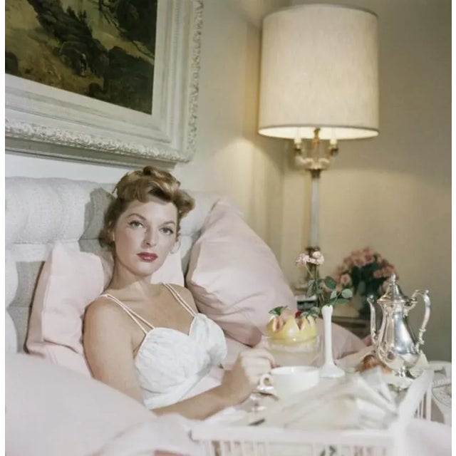 Julie London 1957 by Slim Aarons Slim Aarons Limited Estate Edition Singer Julie London enjoying breakfast in bed at the...