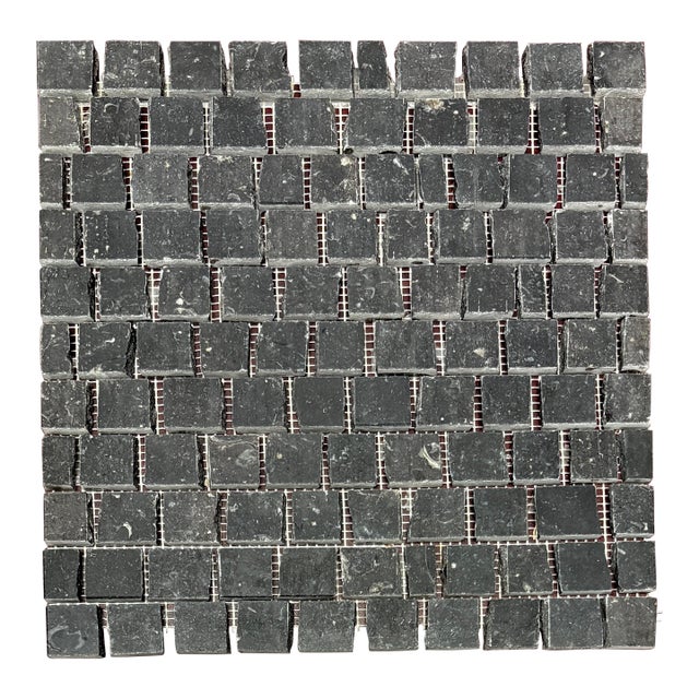 Saumur Black Marble Honed Broken Tessere Mosaic For Sale
