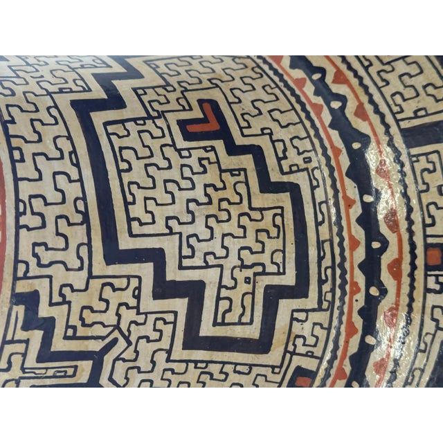 White Mid 20th Century Massive Peruvian Shipibo Conibo Pottery Vessel For Sale - Image 8 of 11