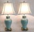 1980s Lamps Pair Turquoise Porcelain & Brass Ginger Jar Shape For Sale - Image 5 of 12