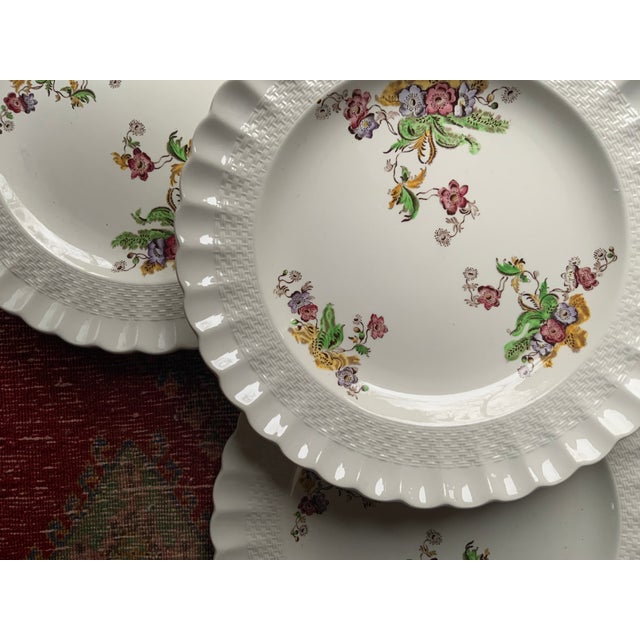 1930s Spode Wicker Lane English Country House Style Dinner Plates For Sale - Image 9 of 12