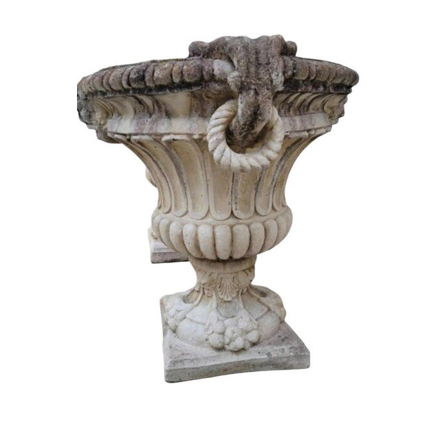 Stone Planter Vases with Decorative Faces, 1950s For Sale - Image 11 of 13