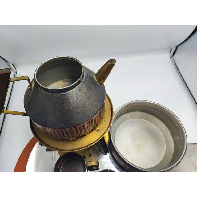Danish Copper and Brass Tea Set, 1960s, Set of 7 For Sale - Image 6 of 11