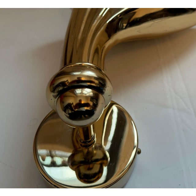 Gold Pair of Fratelli Martini Bronze 1980 Italian Wall Lamp For Sale - Image 8 of 10