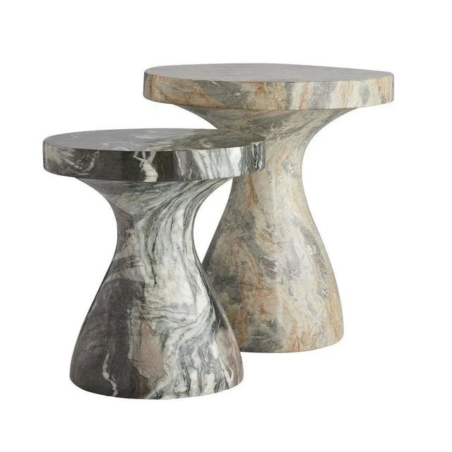 Gray Arteriors Home Large Serafina Accent Table in Sahara Faux Marble For Sale - Image 8 of 8