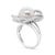 Haus of Brilliance 14K White Gold 11mm Round Pearl and 1/3 Cttw Round Diamond Openwork Flower Blossom Ring (H-I Color, EVS1010 For Sale - Image 4 of 6