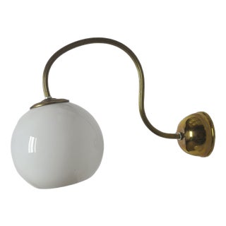 Art Deco Metal Wall Lamp, Poland, 1950s For Sale