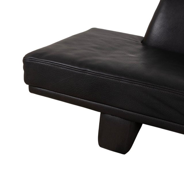 Visavis Leather Chaise Lounge Couch in Black from Brühl For Sale - Image 5 of 10