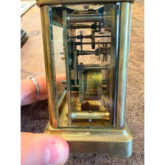 French Late 19th Century Carriage Clock, Brass Case, Circa 1890 For Sale - Image 4 of 18