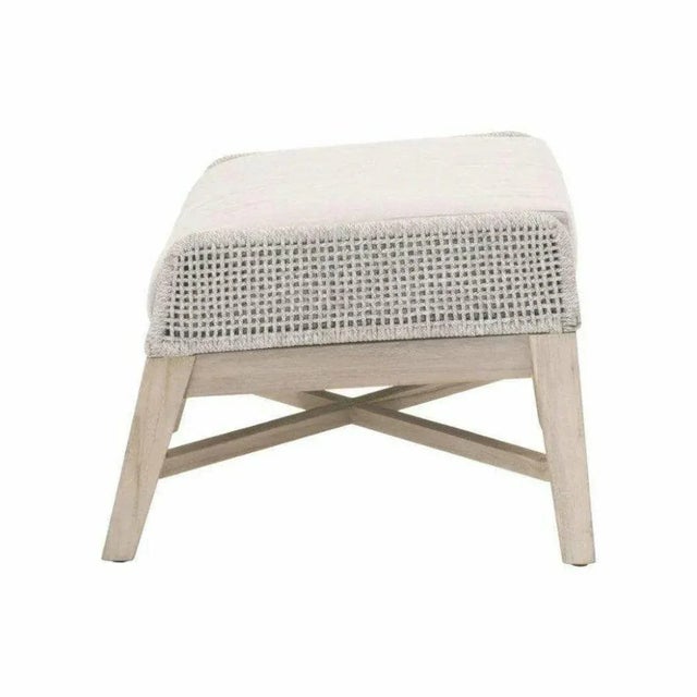 2020s Tapestry Olefin Fabric Outdoor Footstool by Essentials for Living For Sale - Image 5 of 5