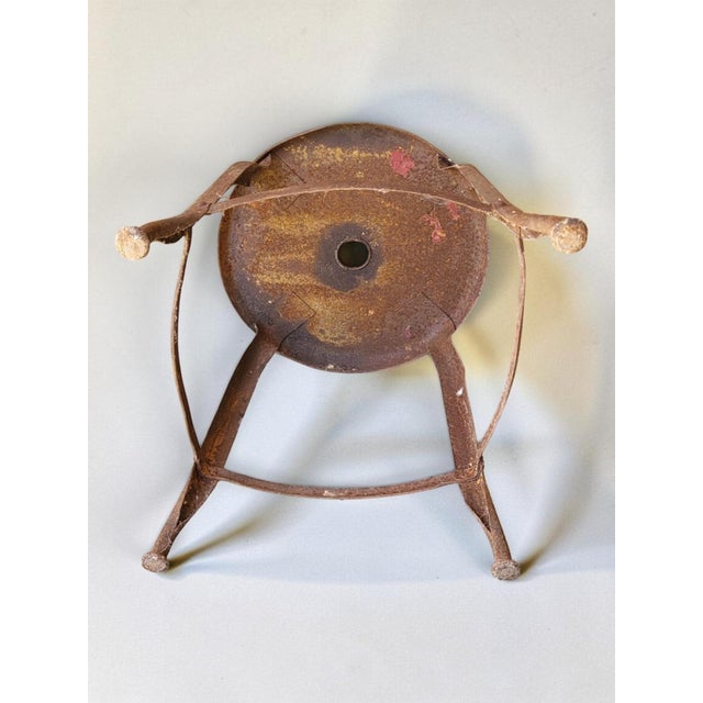 Industrial Metal Stool, 1930s For Sale - Image 4 of 6