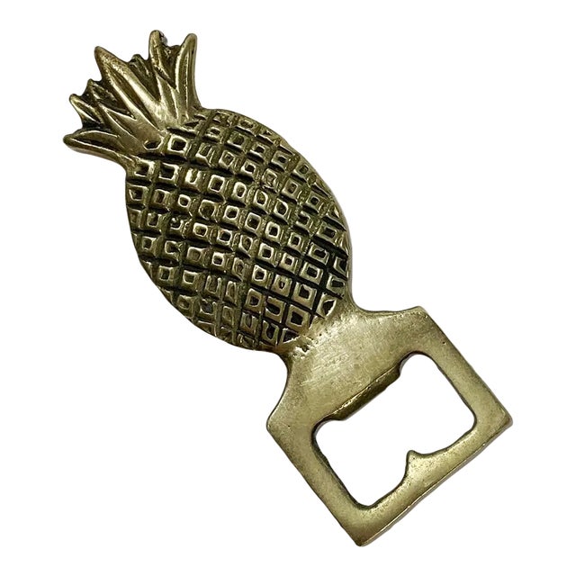 Vintage Brass Pineapple Motif Bottle Opener For Sale