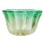 Vintage Midcentury Murano Gold Flecks Green Sommerso Italian Art Glass Decorative Bowl Vase For Sale