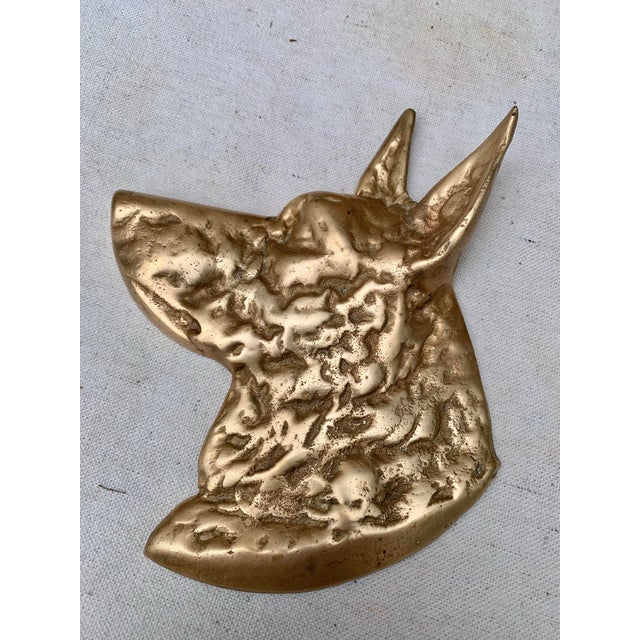 Early 20th Century Early 20th Century English Brass German Shepherd Dog Wall Art For Sale - Image 5 of 5