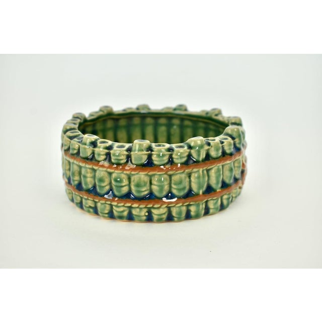 Late 20th Century Vintage Ceramic Faux Bamboo Italian Trinket Dish Ashtray For Sale - Image 5 of 10