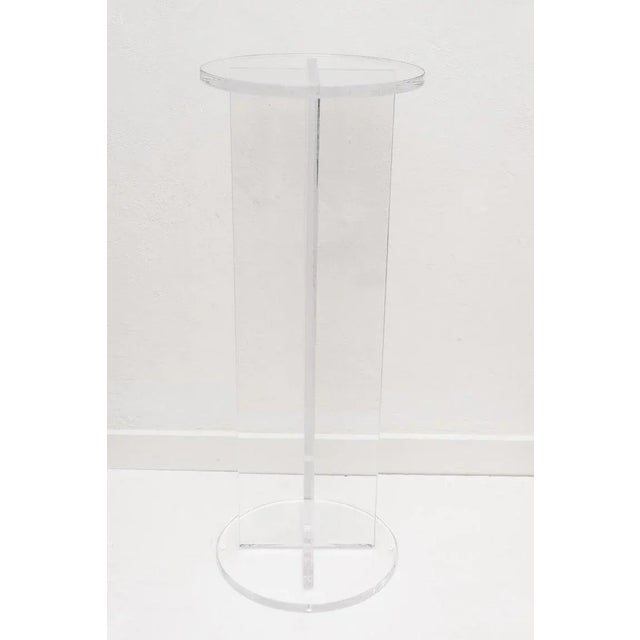 Lucite Round High Pedestal - Floor Sample For Sale - Image 11 of 13